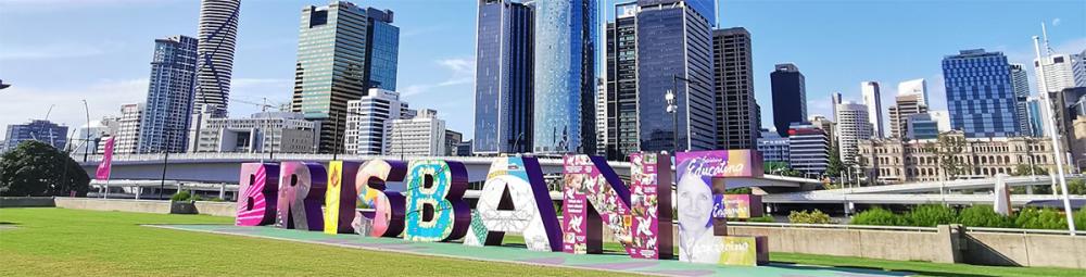 a photo of the Brisbane city skyline