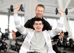 Man lifting weights
