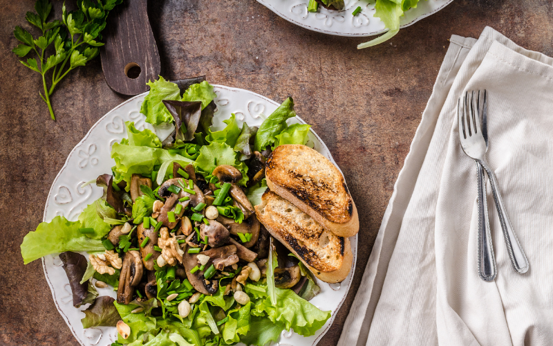 Hazelnut and Mushroom Salad Recipe