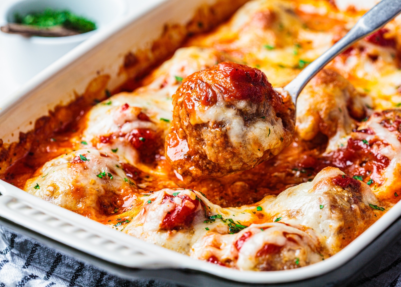 Baked pork + veal meatballs Veneto style
