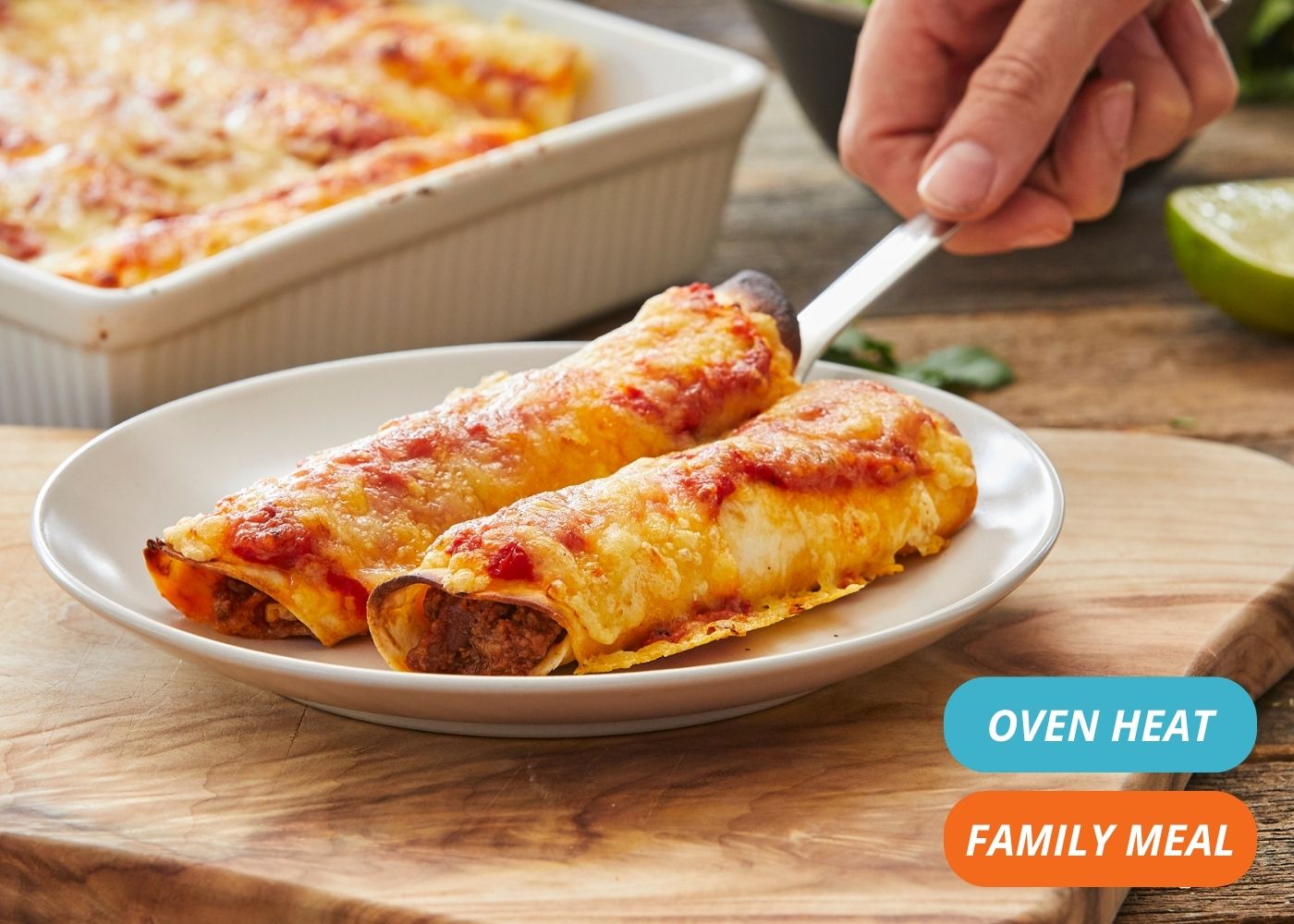Beef + corn enchiladas - serves 4