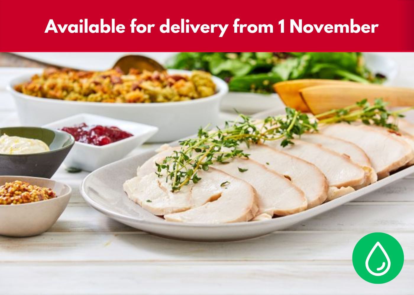 1/2 kg FRESH Turkey Breast Cooked + Sliced - 4 serves
