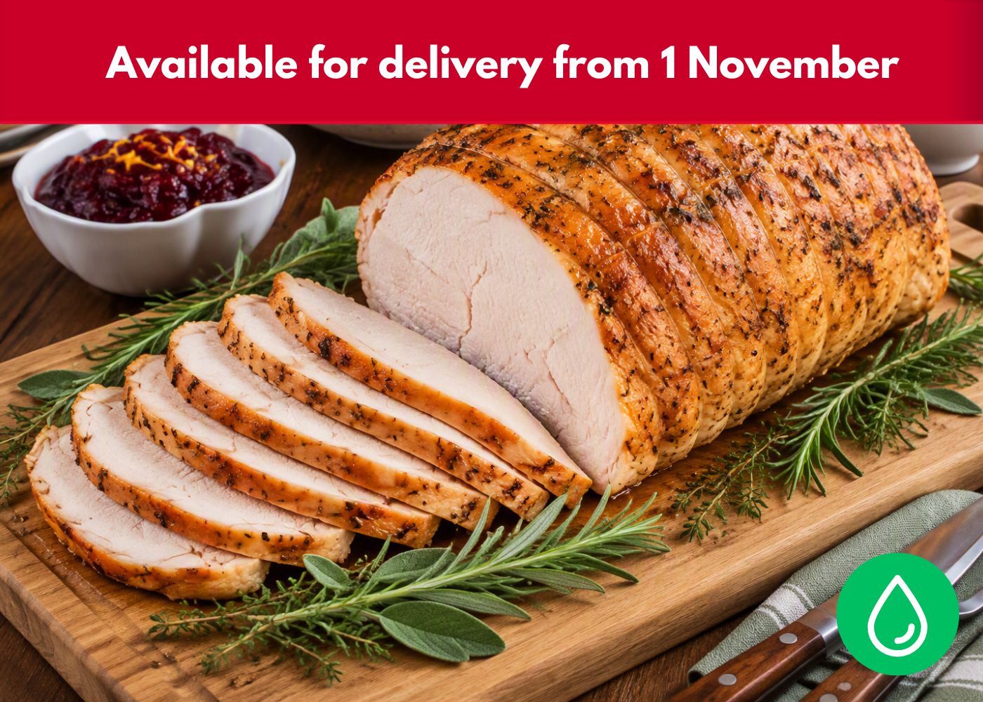 2kg FRESH Cooked Turkey Breast -  10 serves