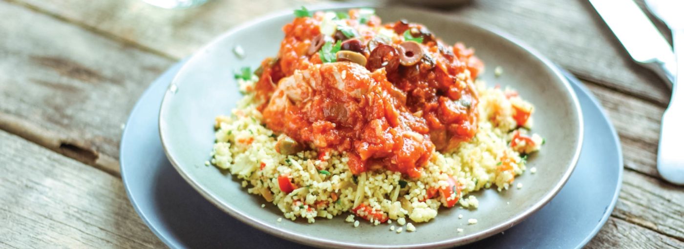 Catalonian Chicken with Mediterranean couscous