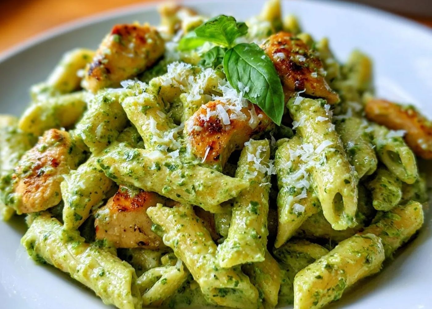 Penne  w chicken + pesto - 1 serve