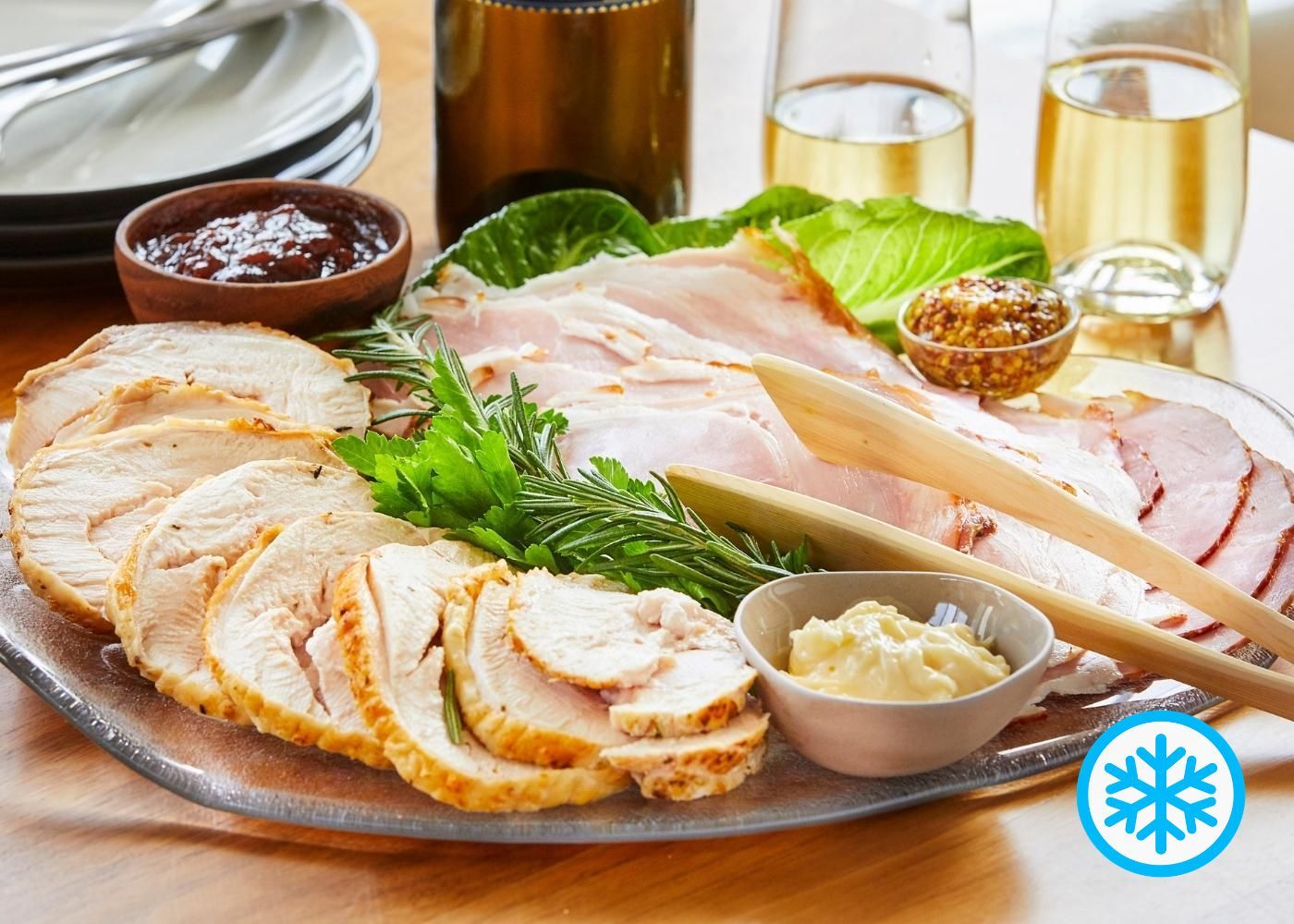 Ham, Turkey, Pork Platter -  6 serves FROZEN