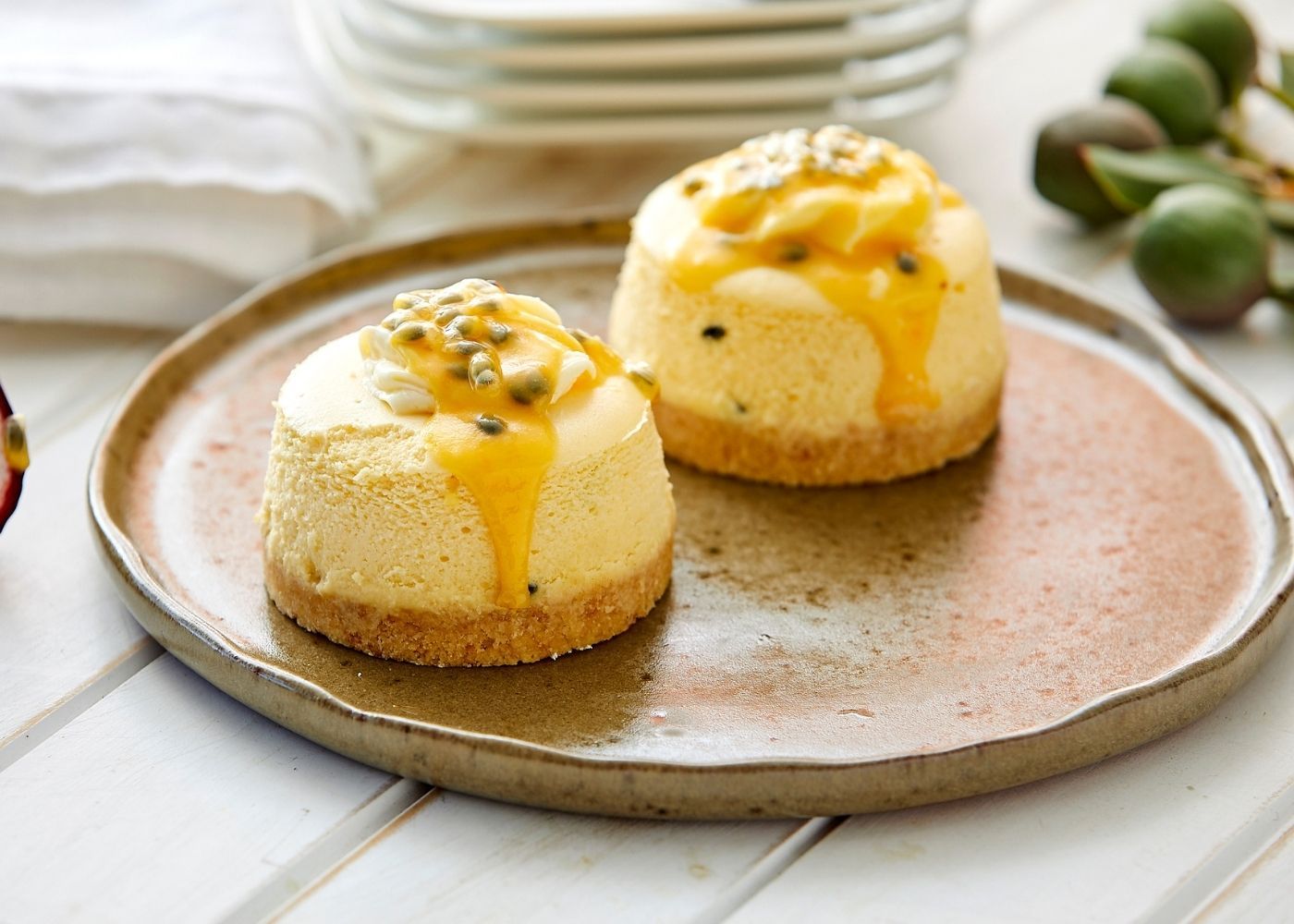 Baked passionfruit cheesecake