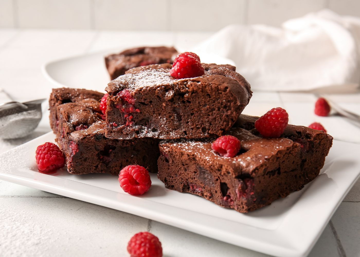 Raspberry brownie