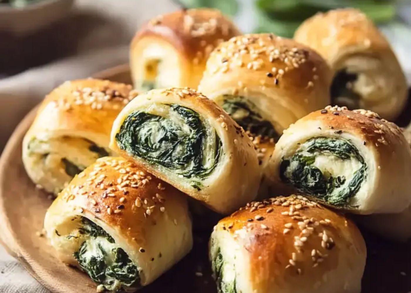 Spinach + ricotta mini rolls
