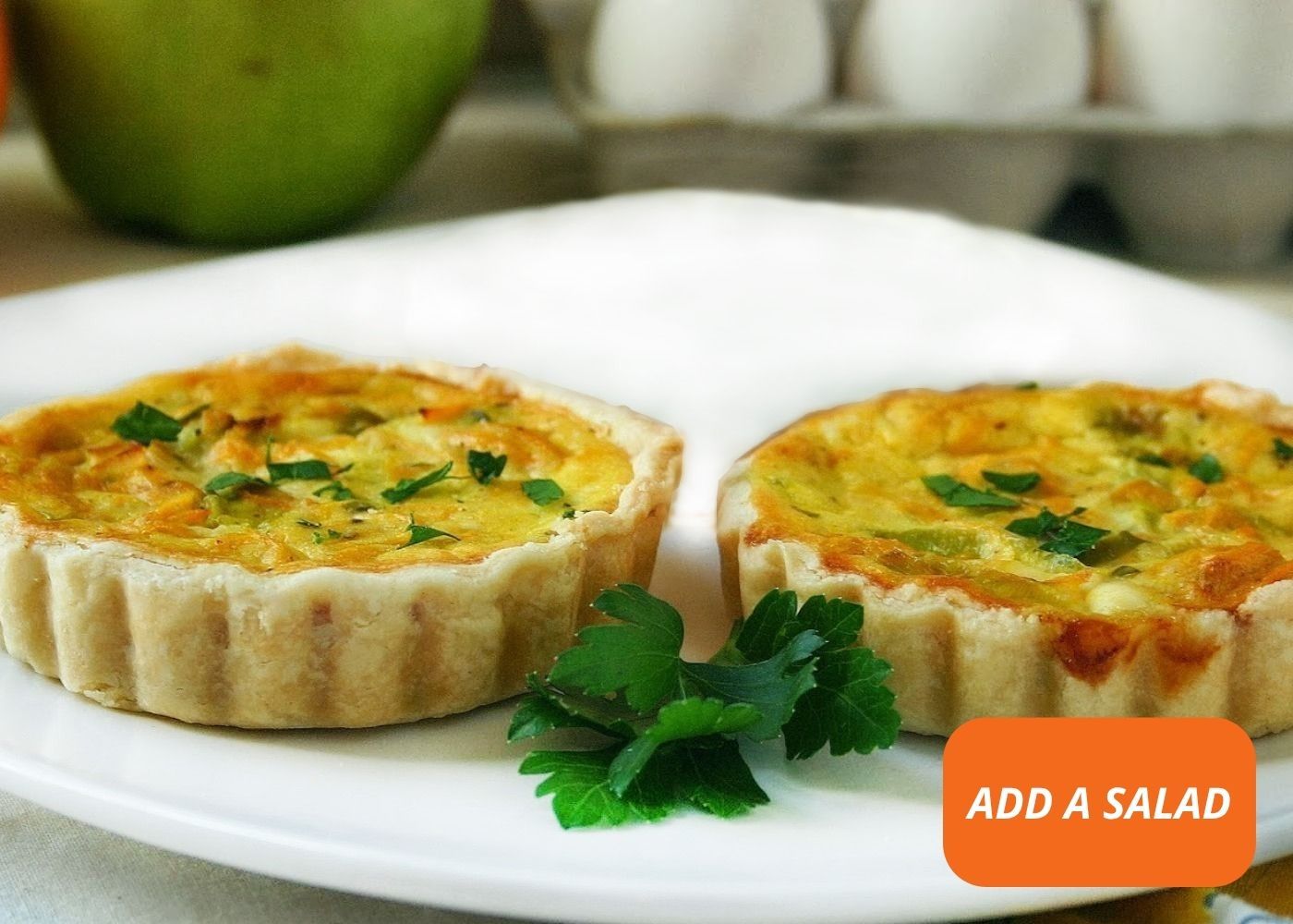 Three cheese + leek quiche (2pk) - 1 serve