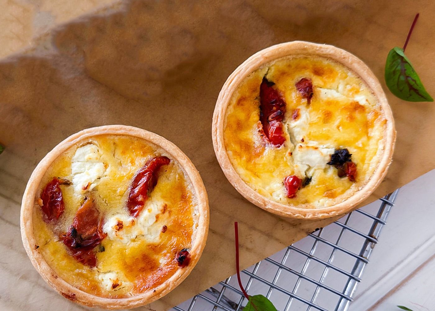 Tomato + goats cheese tarts  - 2 pack