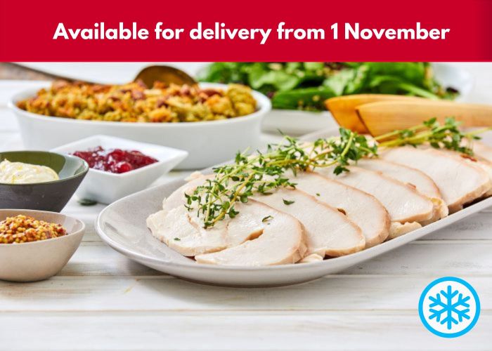 1/2 kg FROZEN Turkey Breast Cooked + Sliced - 4 serves