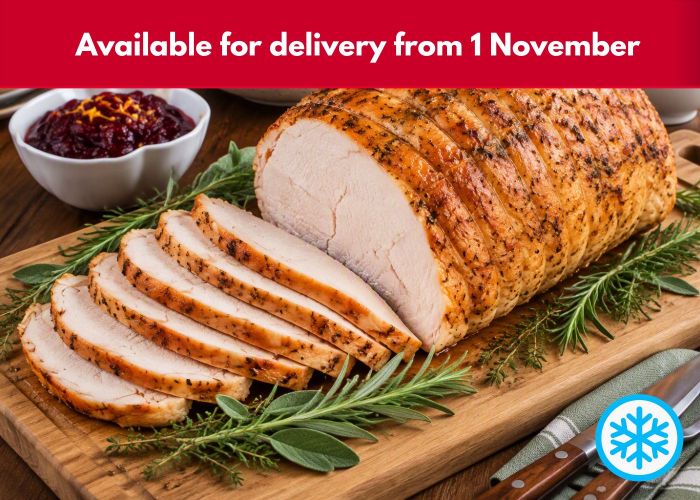 2kg FROZEN Cooked Turkey Breast -  10 serves