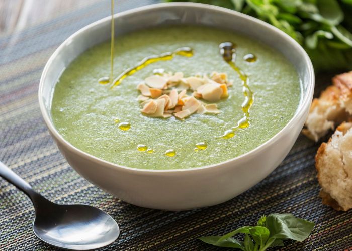 Broccoli + almond soup
