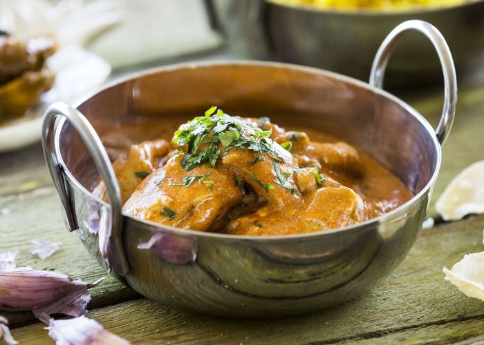 Butter chicken curry w turmeric rice