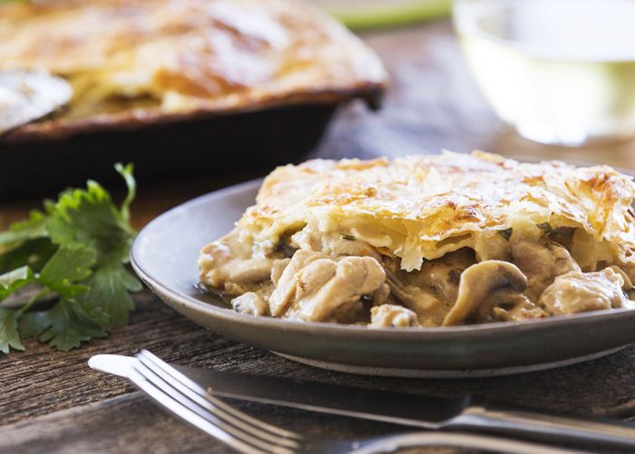 Chicken + mushroom pie