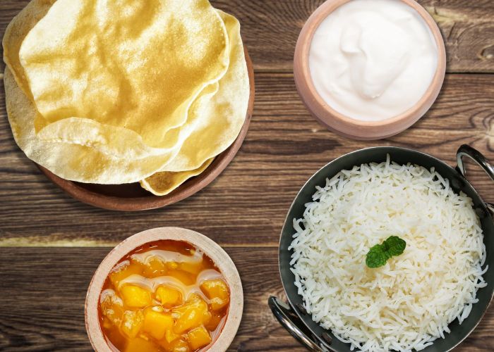 Basmati Rice for 2  + Pappadums + Mango Chutney