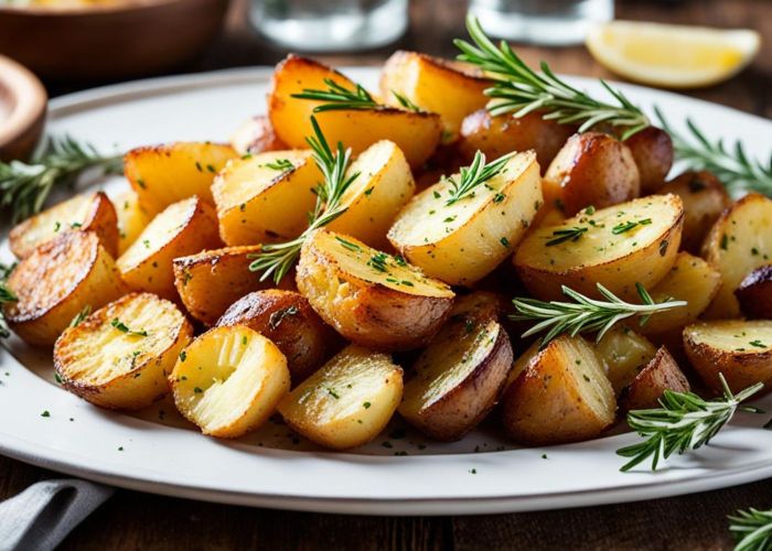 Roast herb chat potatoes - 2 serves