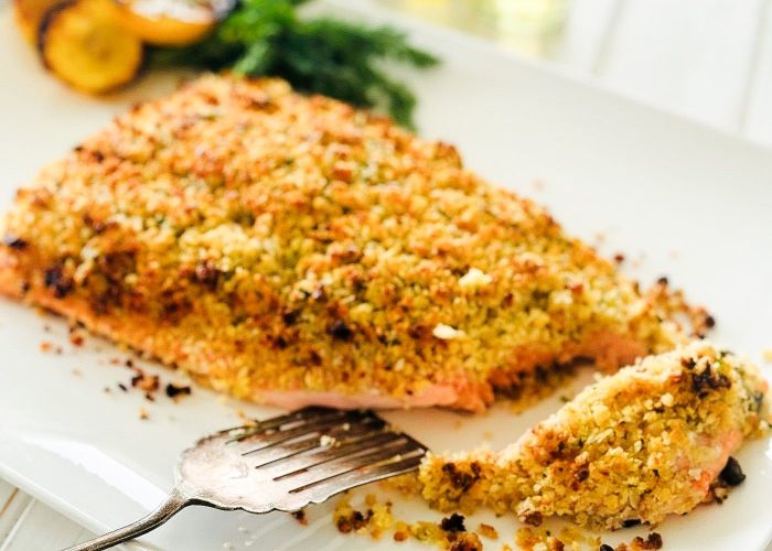 Salmon w walnut + parmesan crust - RAW - serves 5-6