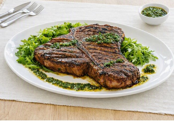 T Bone w chimichurri sauce - RAW - 2 serves