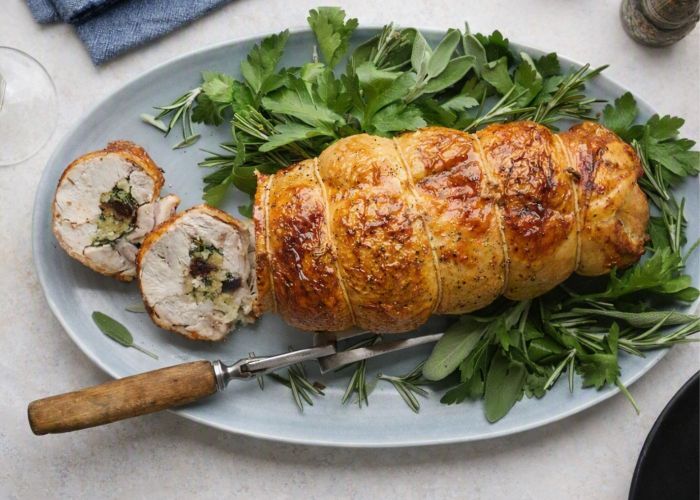 Boned chicken w almond + orange stuffing - Raw - 6 serves