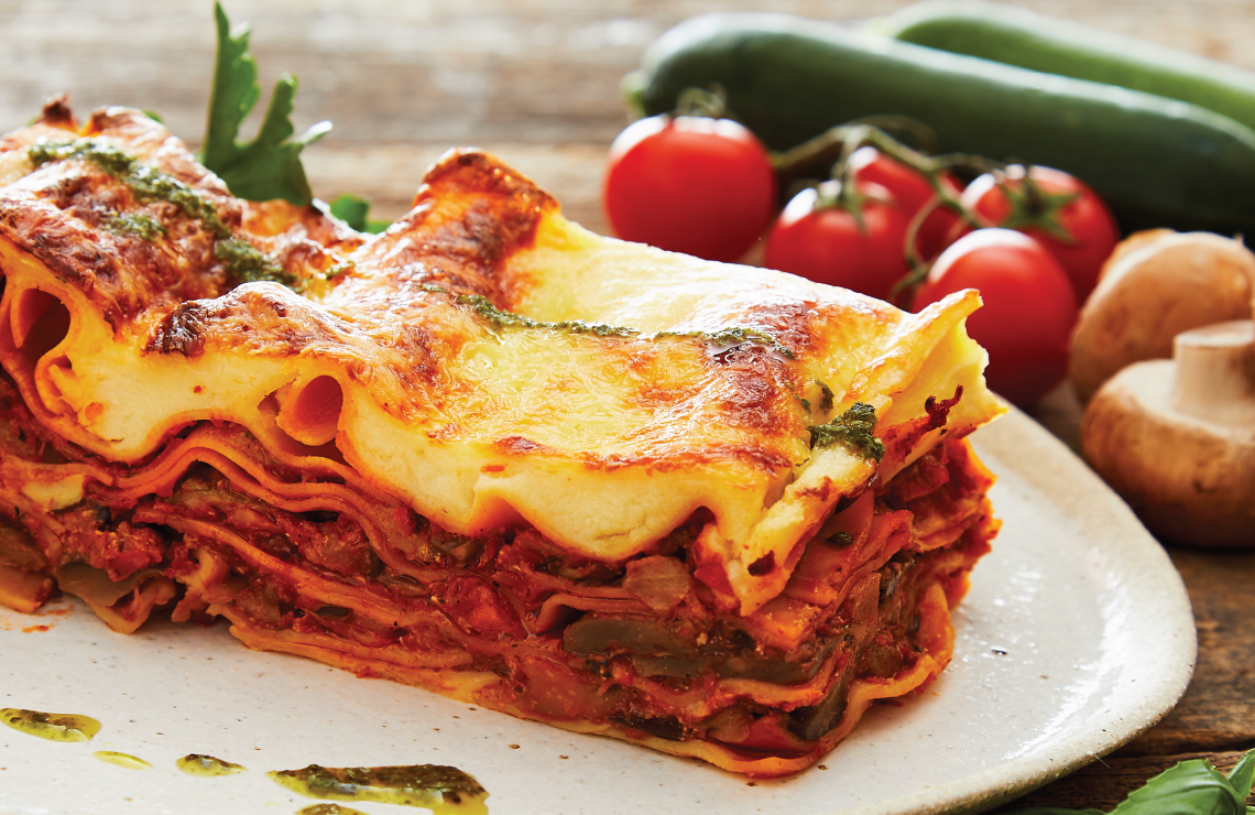 Vegetable lasagne w pesto 