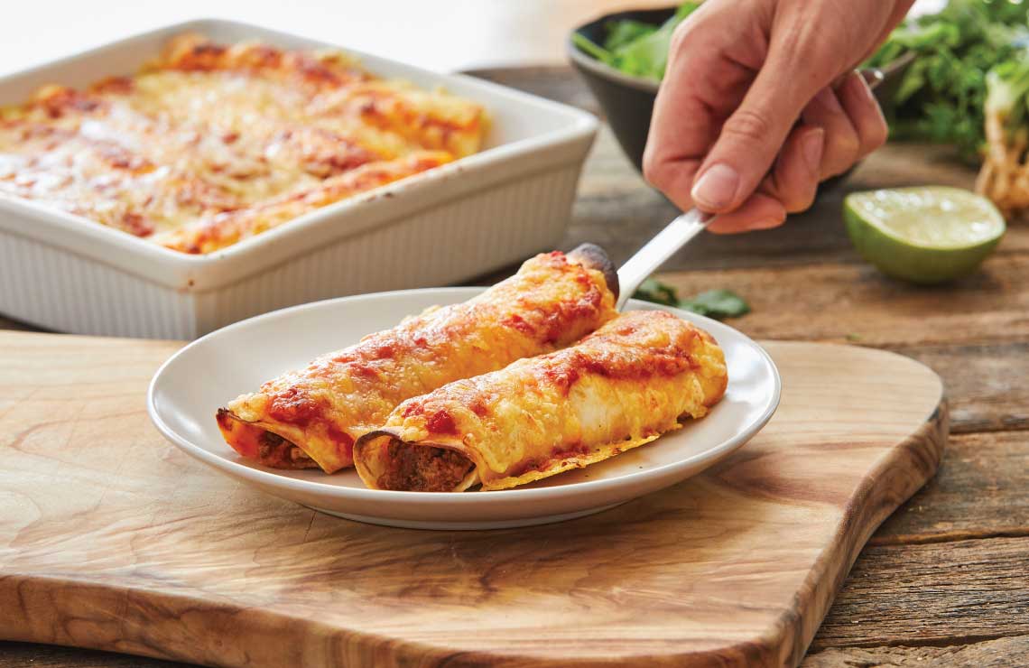 Beef + corn enchiladas - serves 4