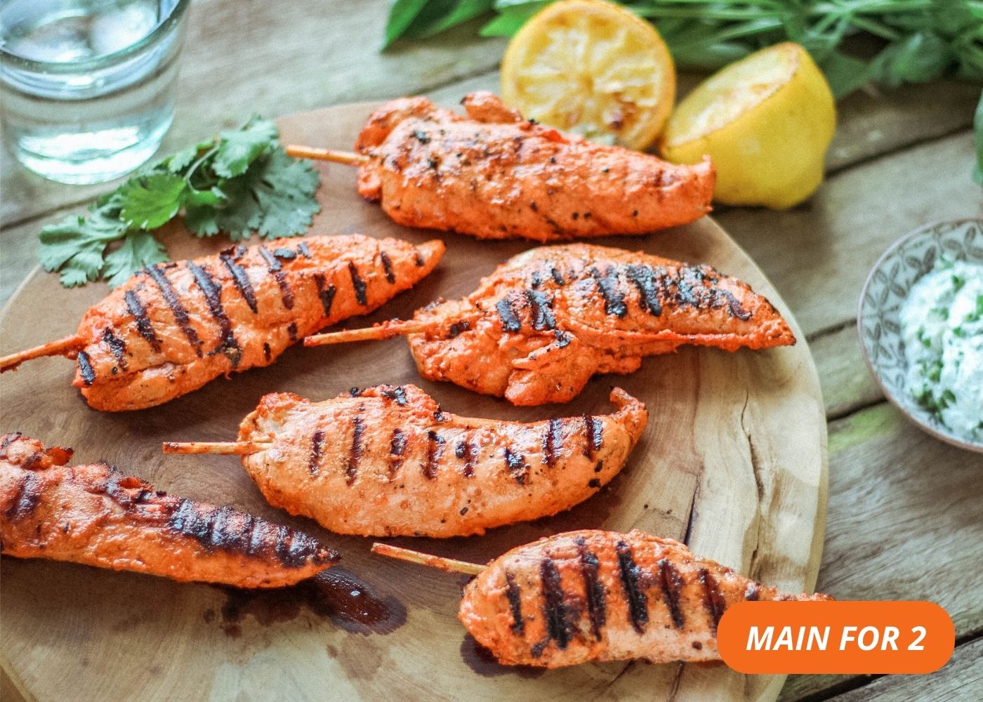 Tandoori chicken tenderloin skewers - RAW - 8 pack