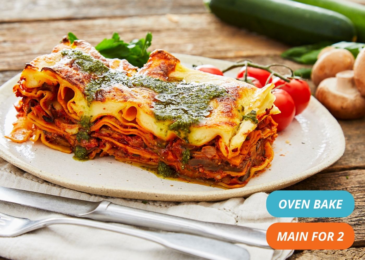 Vegetable lasagne w pesto 