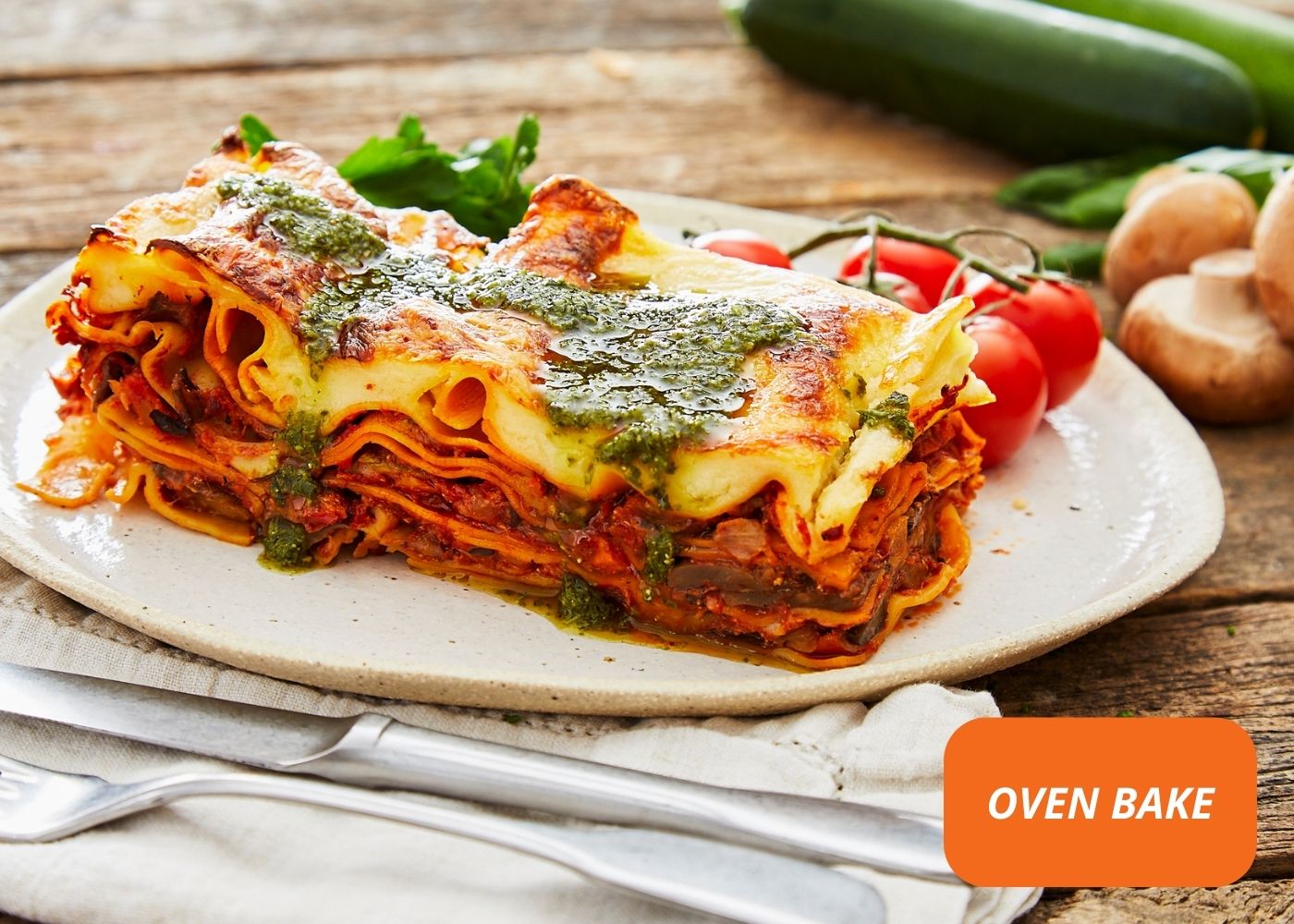Vegetable lasagne w pesto 