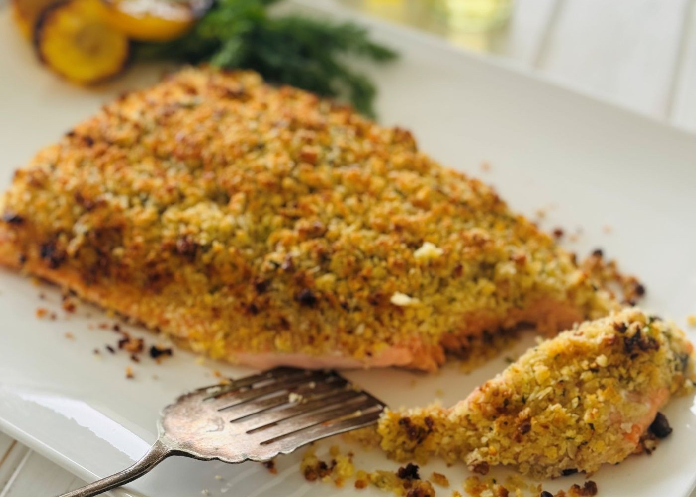 Salmon w walnut + parmesan crust - RAW - serves 5-6